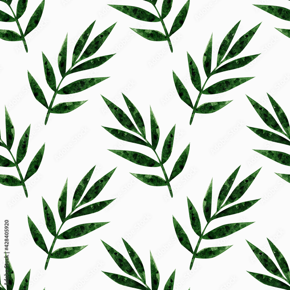 seamless watercolor pattern tropical leaves on a white background. ornament for printing on fabrics, packaging, wallpaper, postcards, stationery, souvenirs. summer background seamless watercolor pattern tropical leaves on a white background. ornament for printing on fabrics, packaging, wallpaper, postcards, stationery, souvenirs. summer background