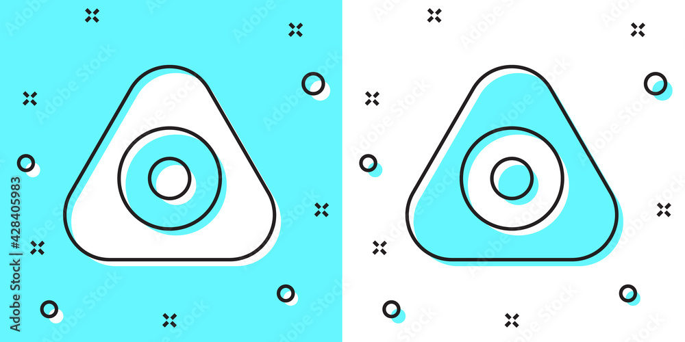 Black line Sewing chalk icon isolated on green and white background. Random dynamic shapes. Vector Black line Sewing chalk icon isolated on green and white background. Random dynamic shapes. Vector