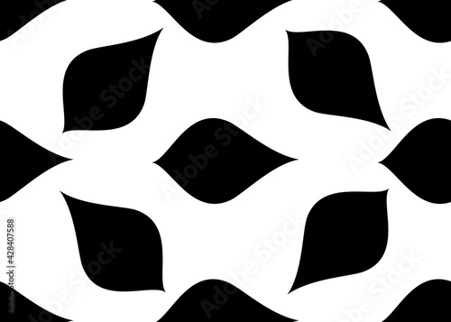 Black abstract geometric elements on a white background. Seamless texture.