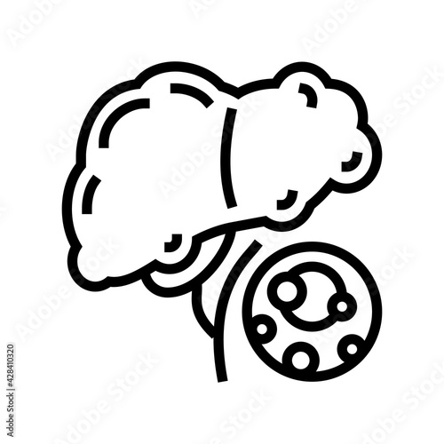 fatty liver dystrophy disease line icon vector. fatty liver dystrophy disease sign. isolated contour symbol black illustration