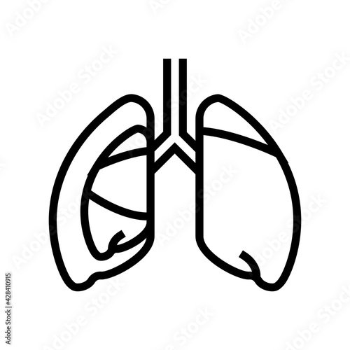 pneumothorax disease line icon vector. pneumothorax disease sign. isolated contour symbol black illustration