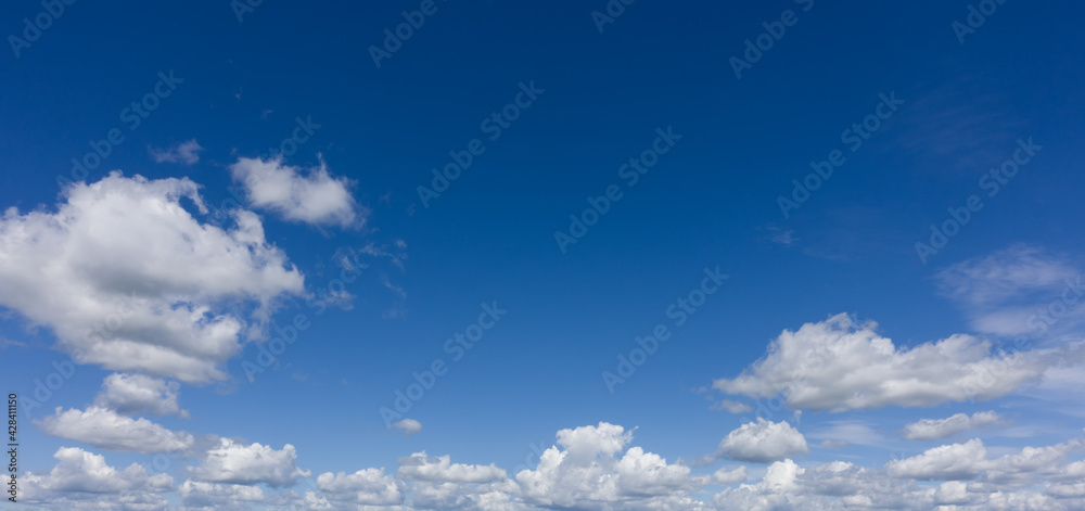 Beautiful blue sky and white clouds. Quality photo, no noise, no birds.