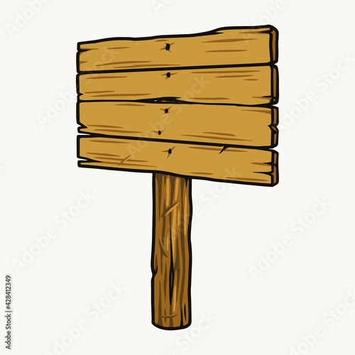 Blank wooden signboard colorful template