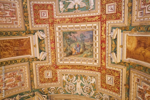 detail of the mosaic of a Vatican arched ceiling 
