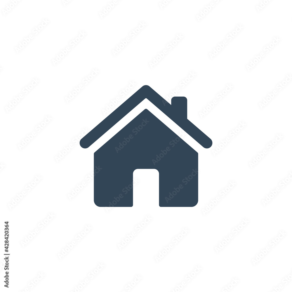 Home icon. House black pictogram. Home page concept. Building silhouette symbol. Vector isolated on white Home icon. House black pictogram. Home page concept. Building silhouette symbol. Vector isolated on white