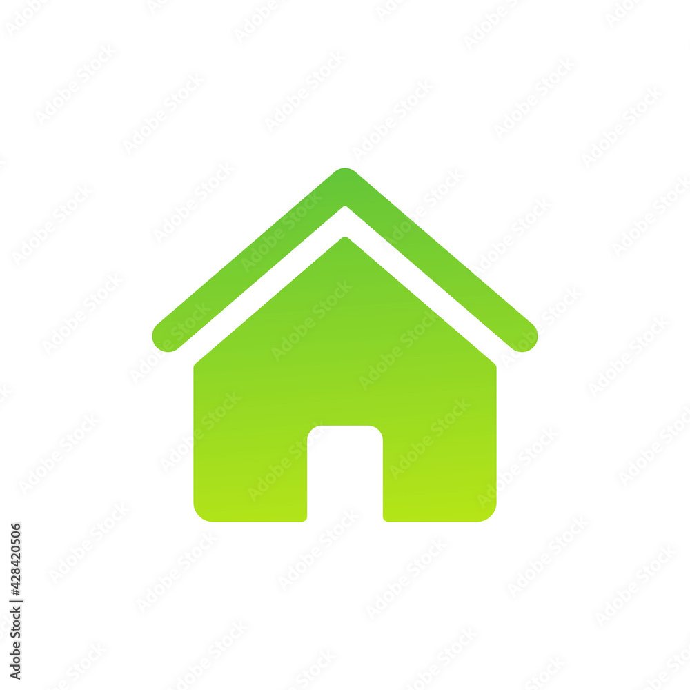 Eco green house icon. Real estate ecology symbol. Bio home concept. Vector isolated on white Eco green house icon. Real estate ecology symbol. Bio home concept. Vector isolated on white