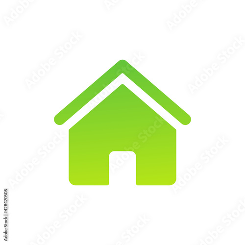 Eco green house icon. Real estate ecology symbol. Bio home concept. Vector isolated on white