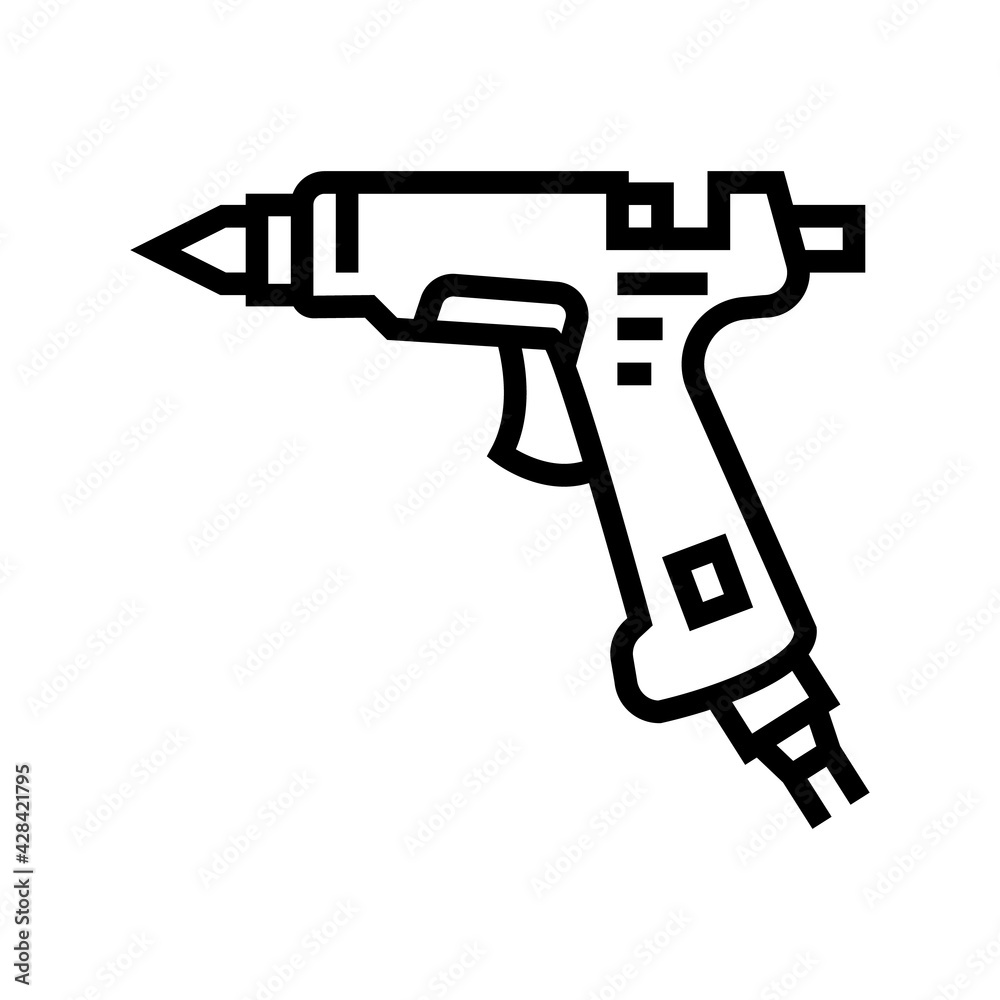 glue pistol jewellery line icon vector. glue pistol jewellery sign. isolated contour symbol black illustration glue pistol jewellery line icon vector. glue pistol jewellery sign. isolated contour symbol black illustration