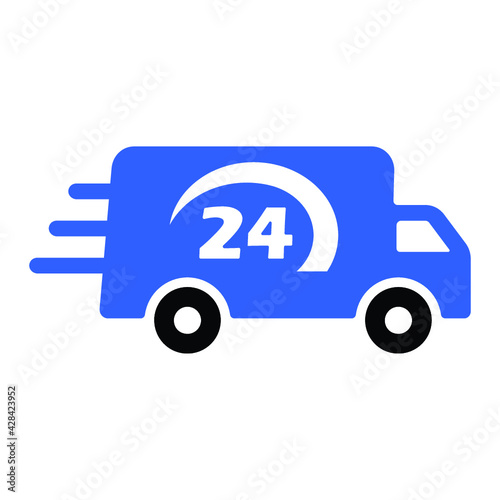 24 hours delivery icon design vector