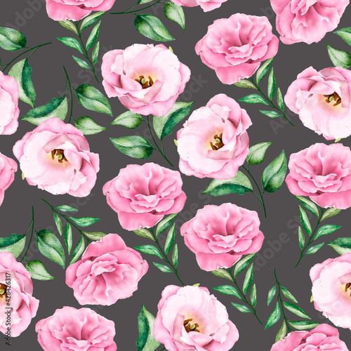 soft pink watercolor floral seamless pattern © lukasdedi