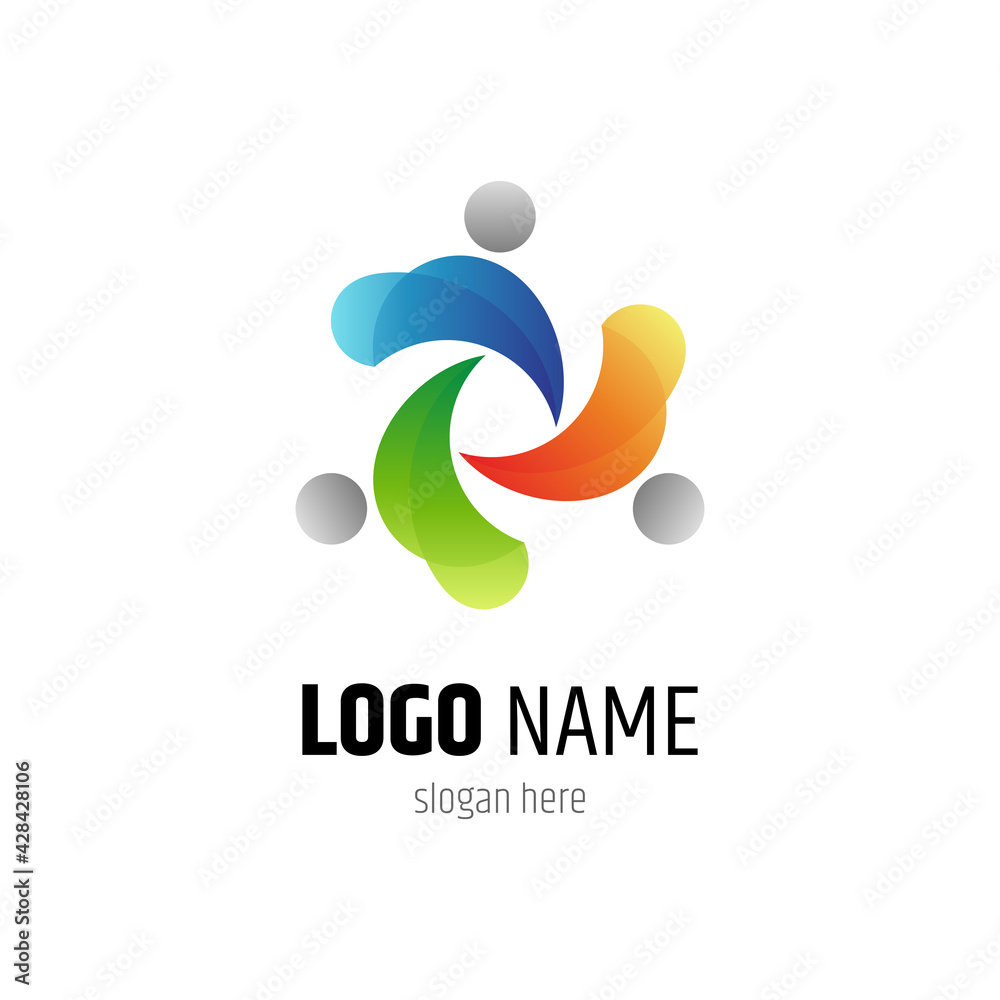 Abstract unity group logo template ready for use Abstract unity group logo template ready for use