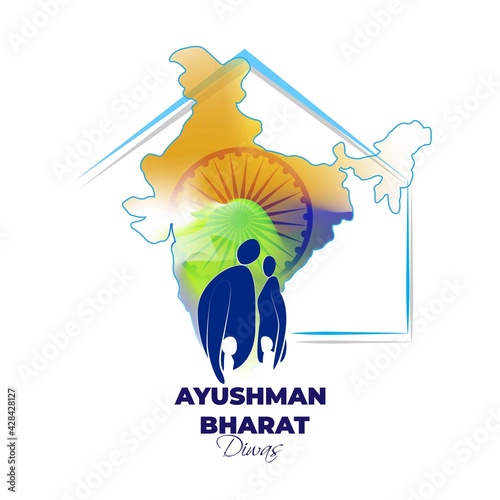 vector illustration  for Indian day ' ayushman bharat diwas' means blessed bharat day photo