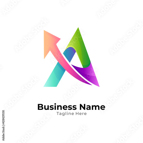 Free Download Arrow letter A, logo template ready for use - GFXLoad
