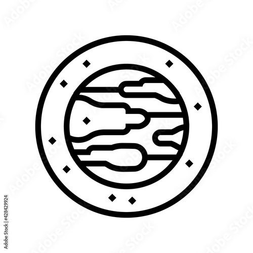 planet galaxy line icon vector. planet galaxy sign. isolated contour symbol black illustration photo