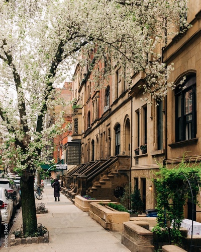 Brownstones on 73rd Street in the Upper East Side, Manhattan, New York City © jonbilous