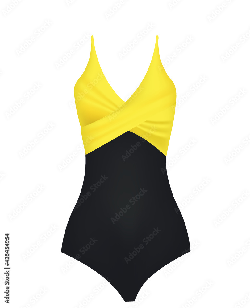 Obraz premium Yellow and black swim suit. vector illustration