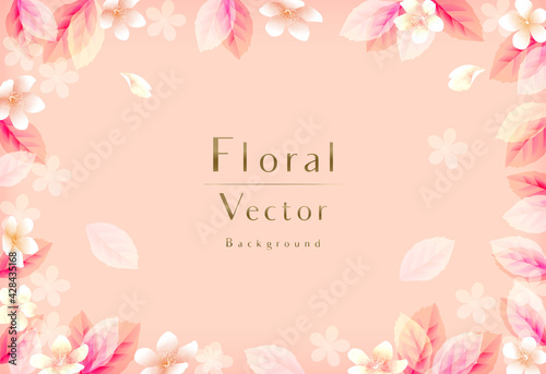 上品な花のベクターイラスト、結婚式の背景 Elegant Spring Flowers Vector Background 