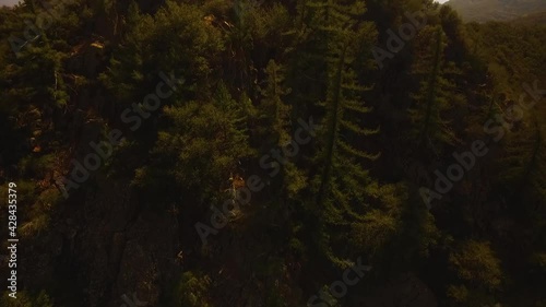 push over a large mountain range to reveal an expansive mountain range