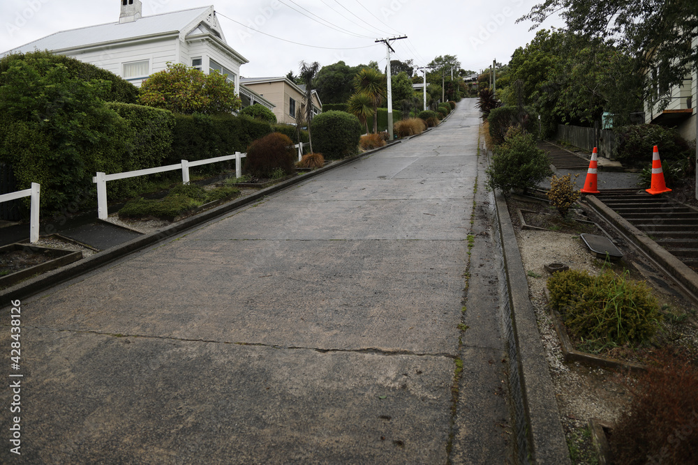 Dunedin - Baldwin Street - Steilste Straße der Welt / Dunedin - Baldwin Street - Steepest street in the world /