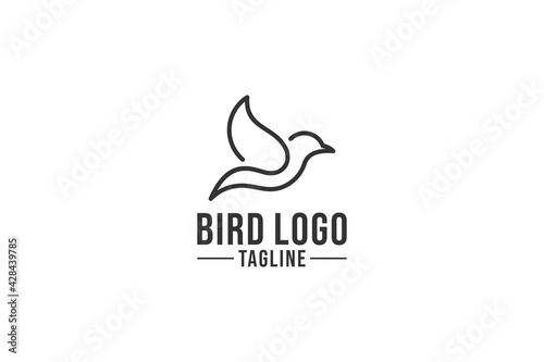 Simple bird logo with an easy to recognize and remember outline photo