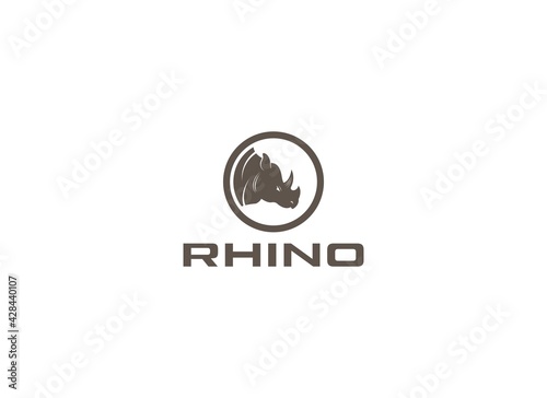 running rhino logo on white background