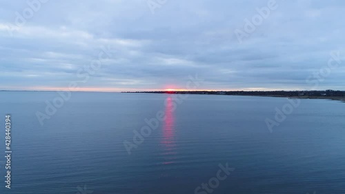 static shot on sunset over the ocean