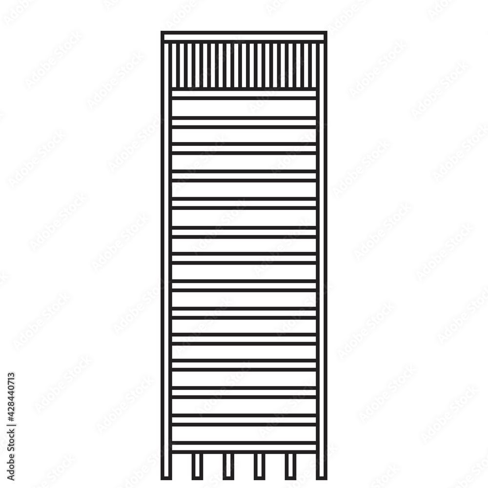 High rise skyscraper building simplicity outline style. High rise skyscraper building simplicity outline style.