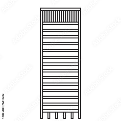 High rise skyscraper building simplicity outline style. © tanarch
