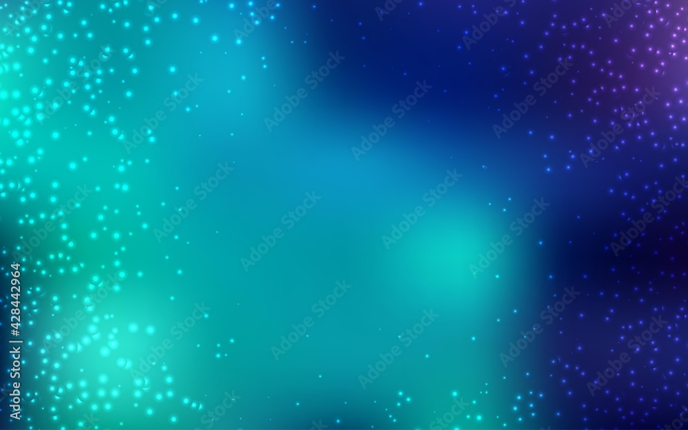 Light Blue, Green vector template with space stars.