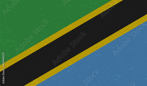 Flag of Tanzania, Grunge Abstract Brush Stroke Isolated On A White Background.