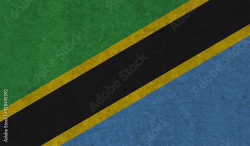 Flag of Tanzania, Grunge Abstract Brush Stroke Isolated On A White Background. © Stefan