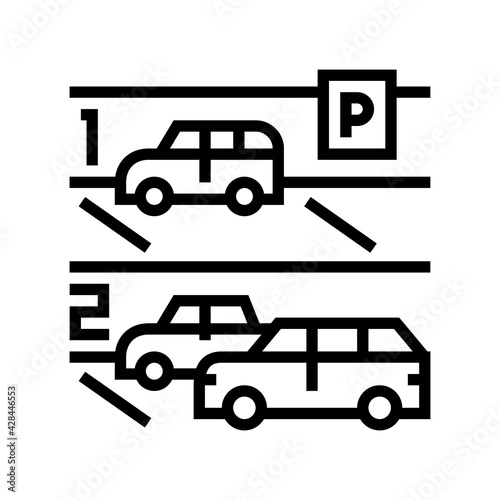 multilevel car parking line icon vector. multilevel car parking sign. isolated contour symbol black illustration