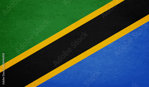 Flag of Tanzania, Grunge Abstract Brush Stroke Isolated On A White Background. © Stefan