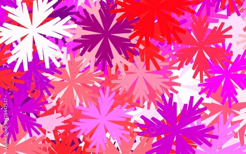 Light Purple, Pink vector doodle background with flowers.