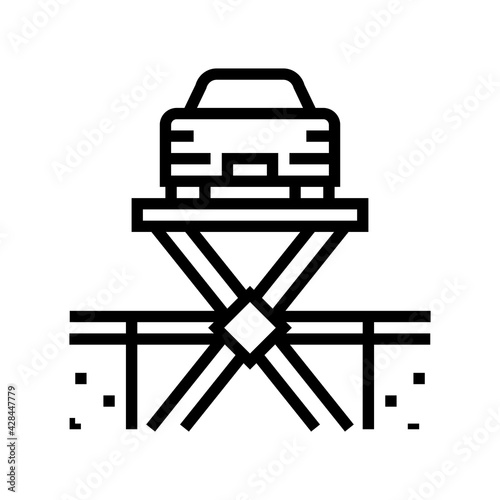 lift equipment parking line icon vector. lift equipment parking sign. isolated contour symbol black illustration
