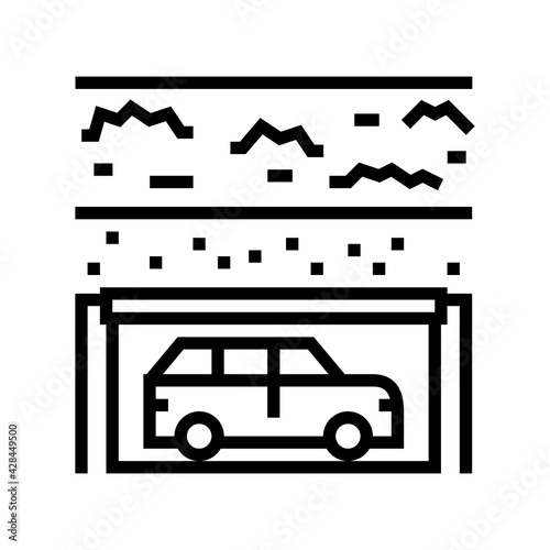 underground parking line icon vector. underground parking sign. isolated contour symbol black illustration