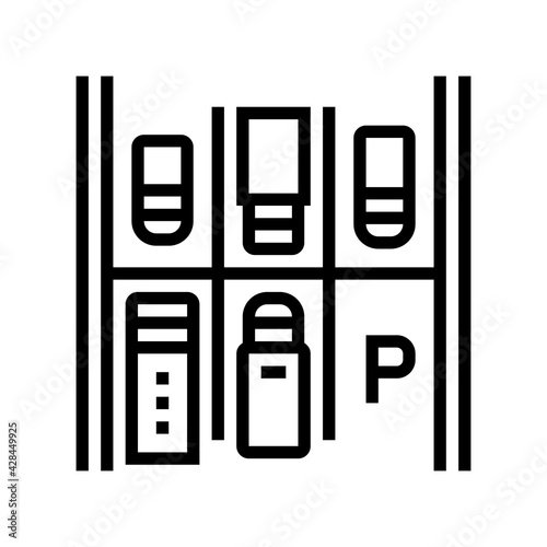 free place on parking line icon vector. free place on parking sign. isolated contour symbol black illustration