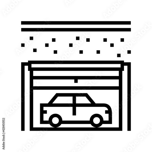 underground car parking line icon vector. underground car parking sign. isolated contour symbol black illustration