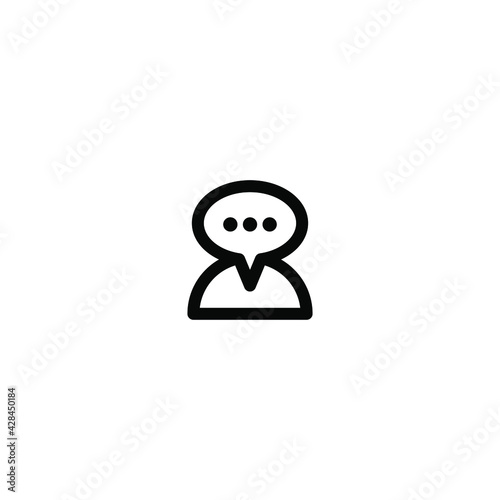 Free Download Simple Icon Discussion Man Vector Illustration Design. Outline Style, Black Solid Color. - GFXLoad