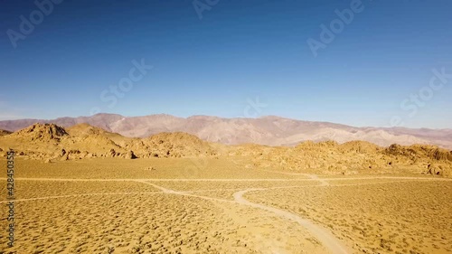 wide push in of an expansive desert road