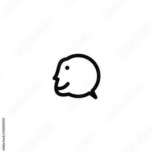 Simple Icon Discussion Man Vector Illustration Design. Outline Style, Black Solid Color.