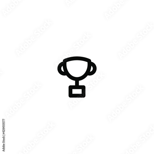 Simple Icon Trohy Vector Illustration Design. Outline Style, Black Solid Color. photo