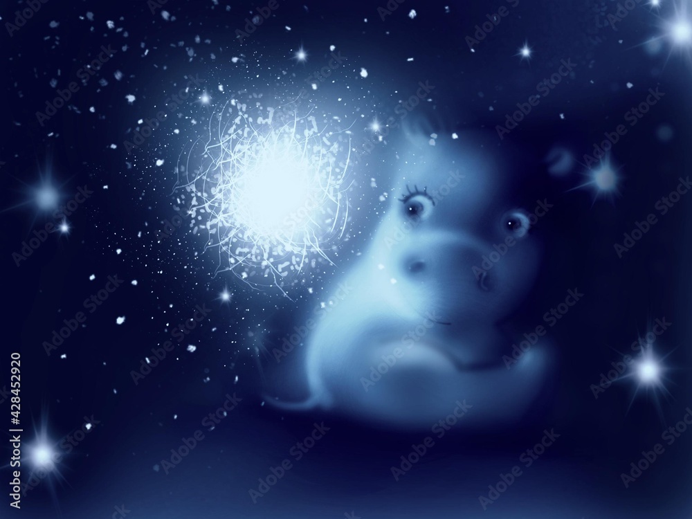 Hippo  in the night