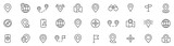 Location icons set. Navigation icons. Map pointer icons. Location symbols. Vector illustration