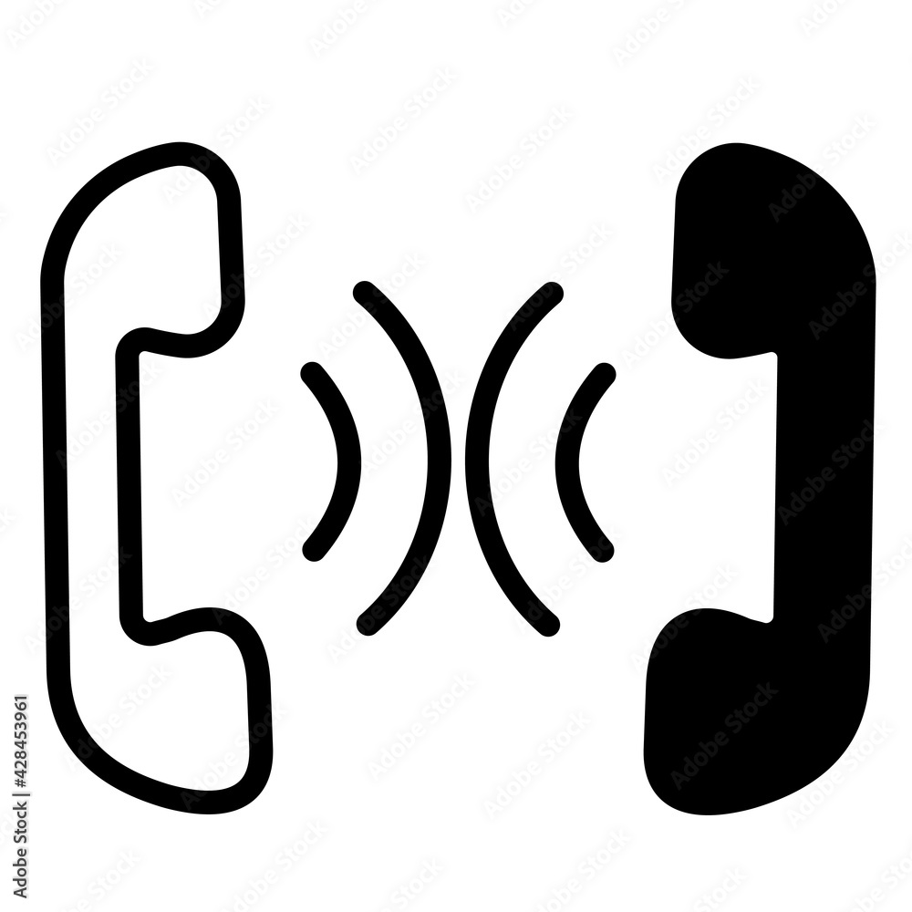 Telephones receiver icon on white background