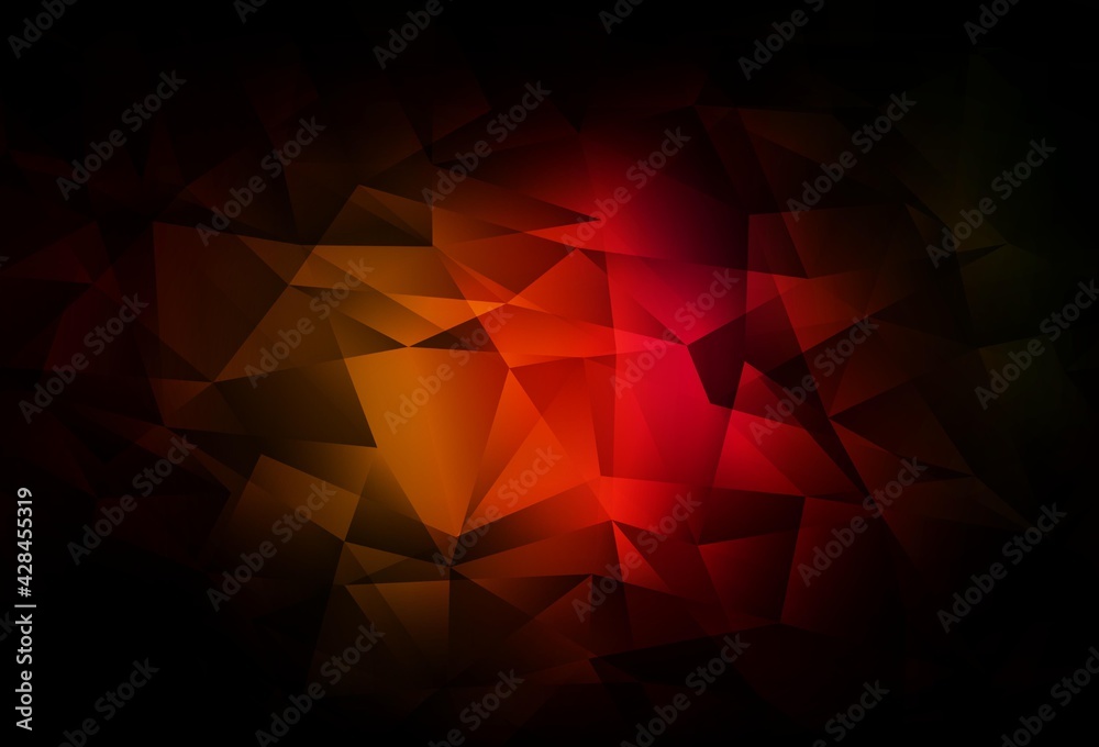 Dark Red, Yellow vector polygon abstract layout. Dark Red, Yellow vector polygon abstract layout.