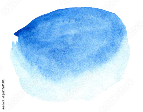 Abstract blue watercolor isolated on white background 
