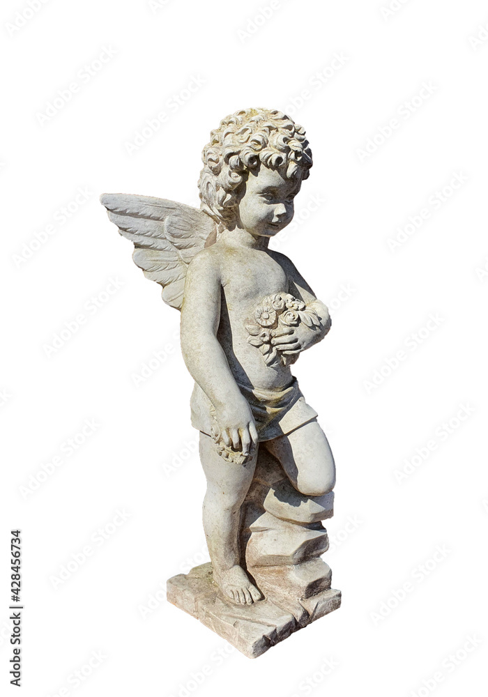 a statue with an angel at the Bogdanesti monastery - Romania a statue with an angel at the Bogdanesti monastery - Romania
