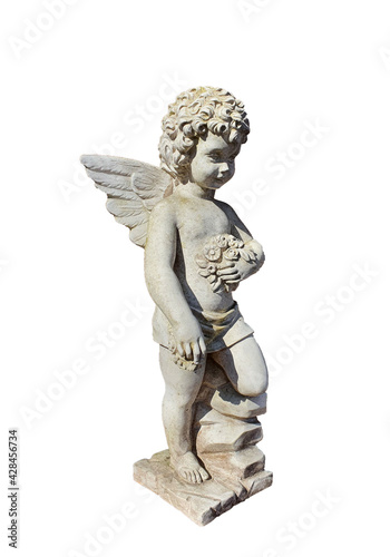 a statue with an angel at the Bogdanesti monastery - Romania