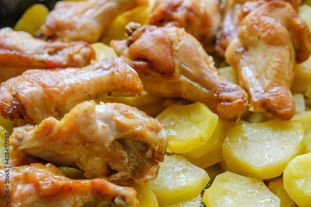 Chicken tasty spicy snack roasted. chips meat Chicken tasty spicy snack roasted. chips meat